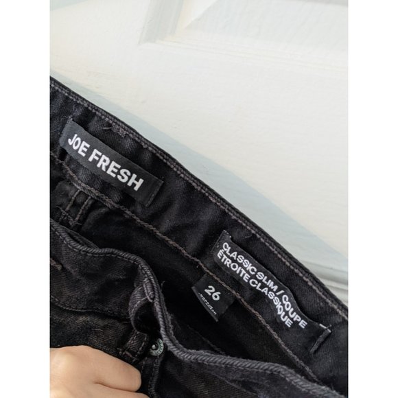 Two-tone black/grey skinny jeans, frayed hem, 26 - Picture 4 of 6